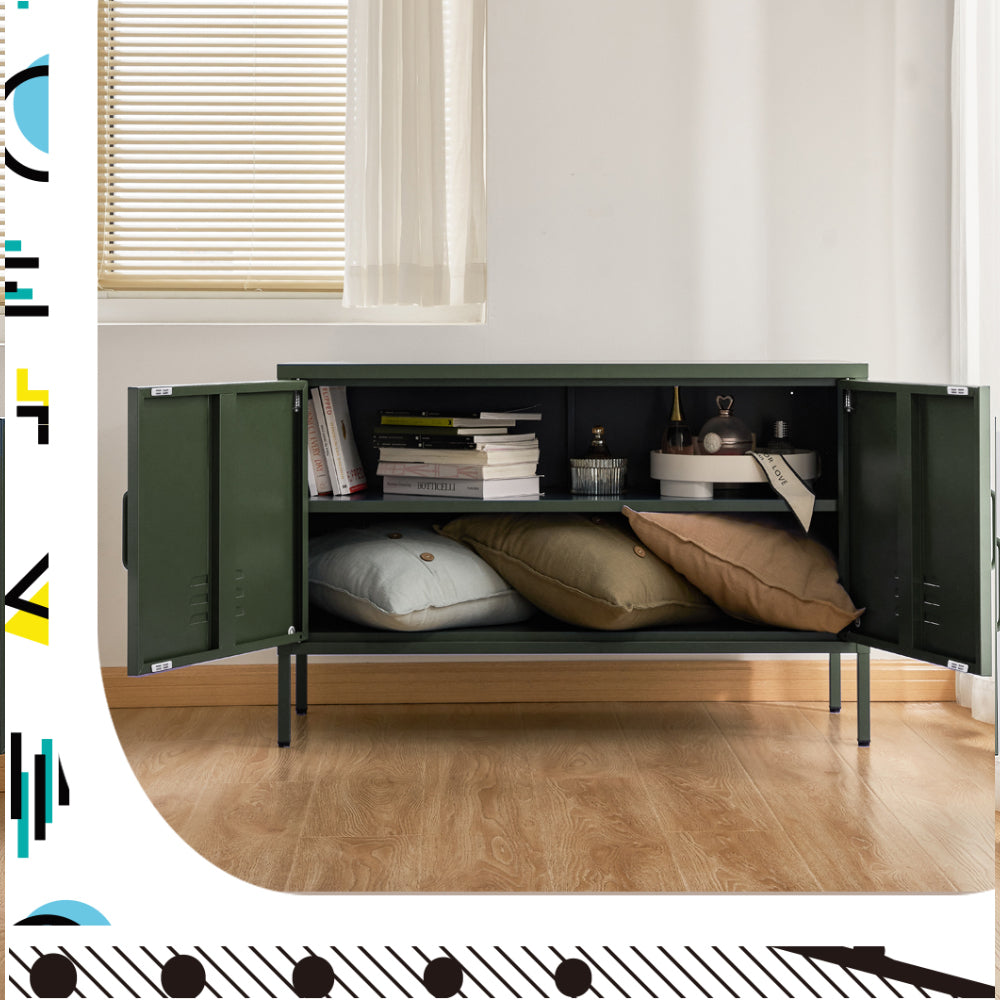 Artiss Buffet Sideboard Metal Cabinet - BASE Green