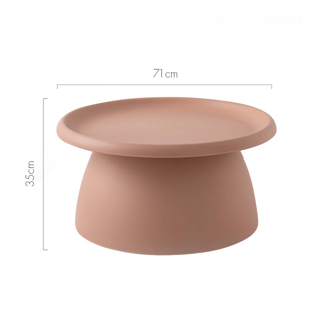 Artiss Coffee Table Round 71CM Plastic Pink