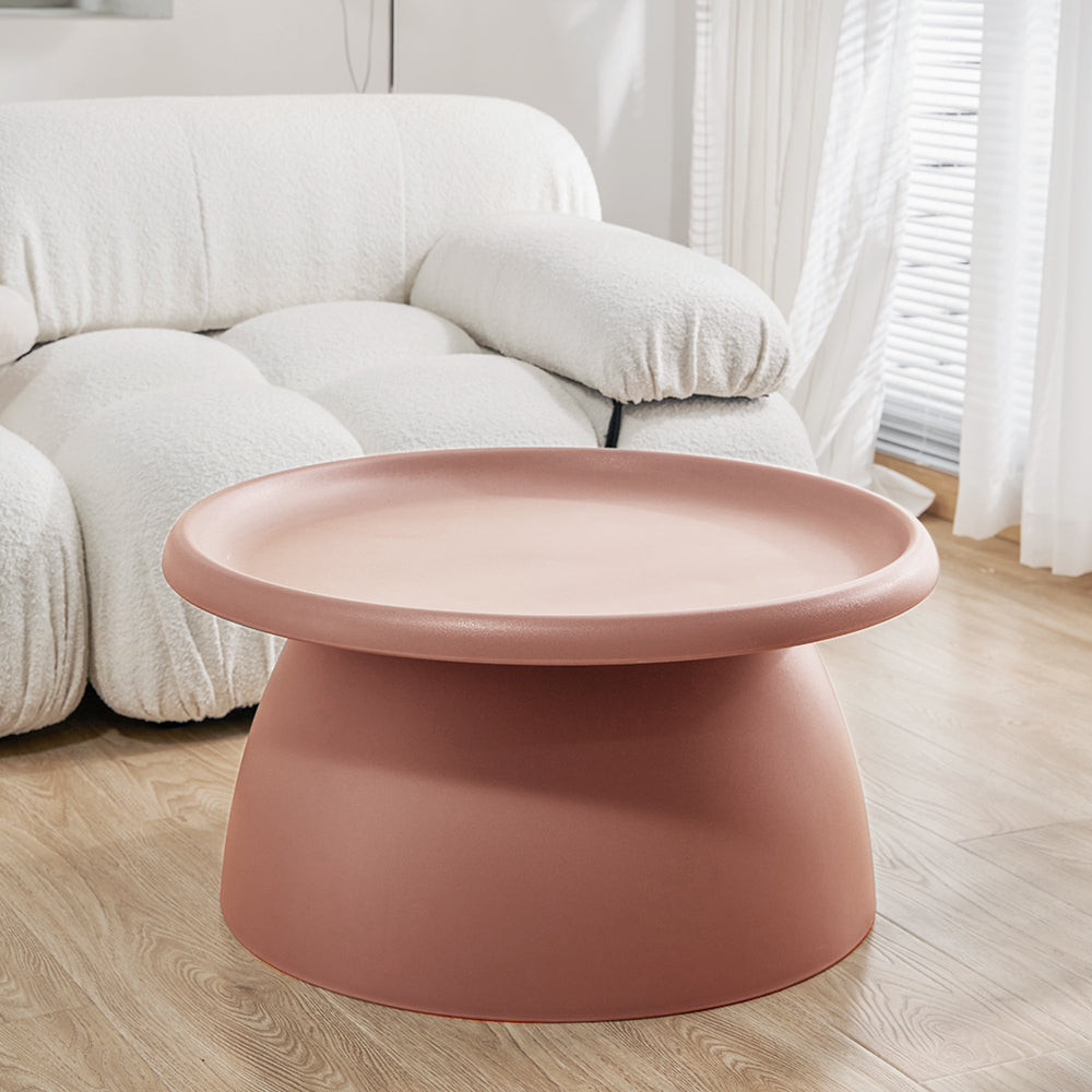 Artiss Coffee Table Round 71CM Plastic Pink