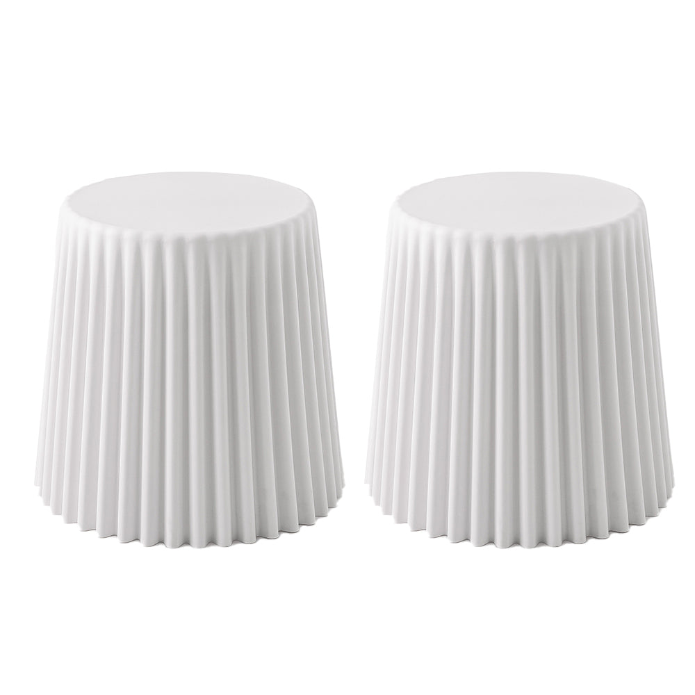 Artissin 2x Bar Stools Cupcake Plastic Foot Stool White