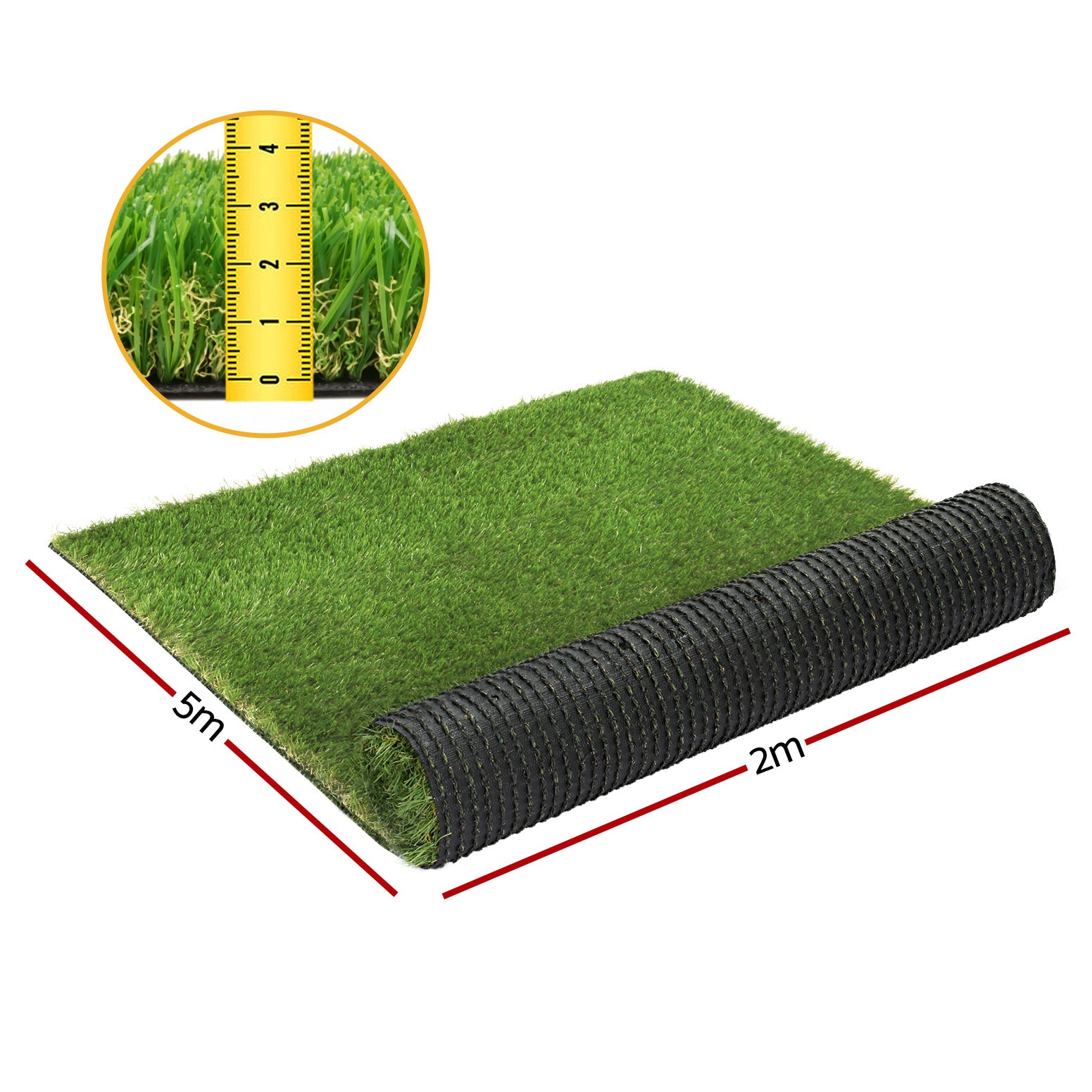 Primeturf Artificial Grass 30mm 2mx5m 50SQM Synthetic Fake Lawn Turf Plastic Plant 4-coloured