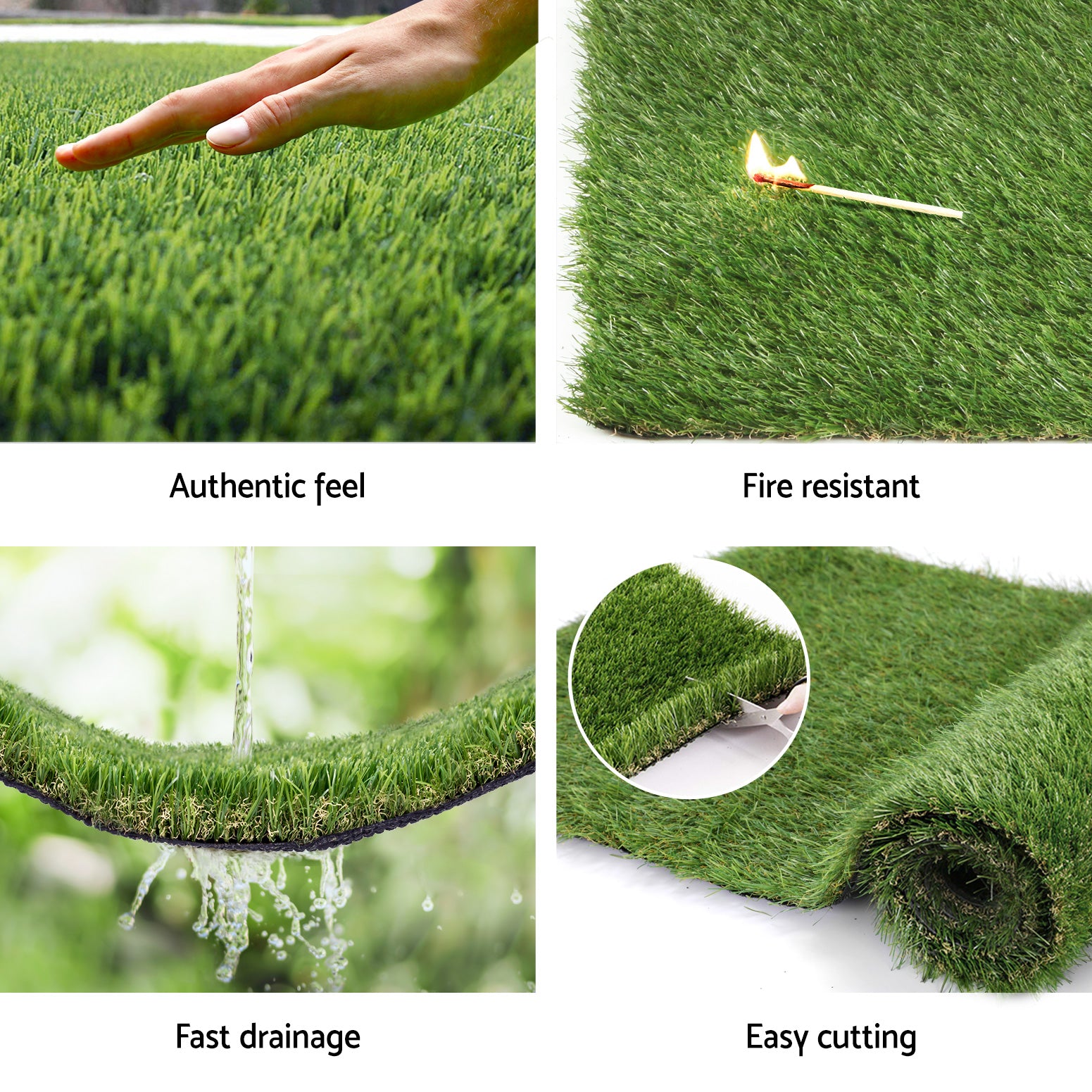 Primeturf Artificial Grass 30mm 2mx5m 60SQM Synthetic Fake Lawn Turf Plastic Plant 4-coloured