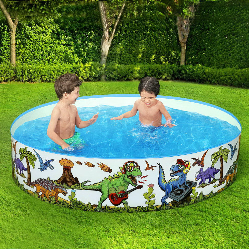 Bestway Kids Pool 183x38cm Round Above Ground Rigid Swimming Pools Dinosaur 946L