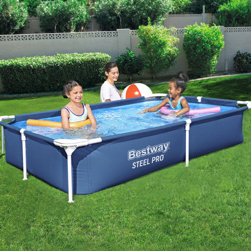 Bestway Swimming Pool 221x150x43cm Steel Frame Above Ground Pools 1200L