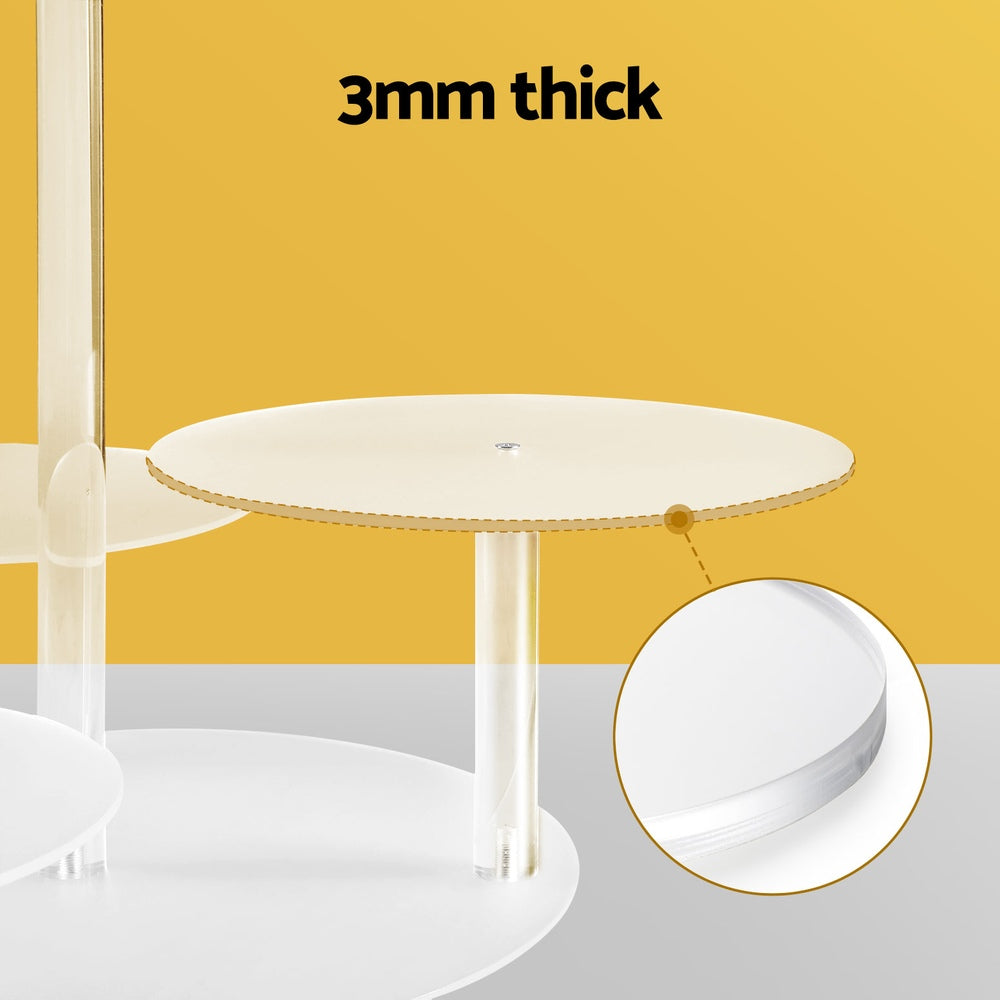 5-Star Chef Cake Stand 5 Tiers Acrylic Holder Display Round Clear Wedding Party