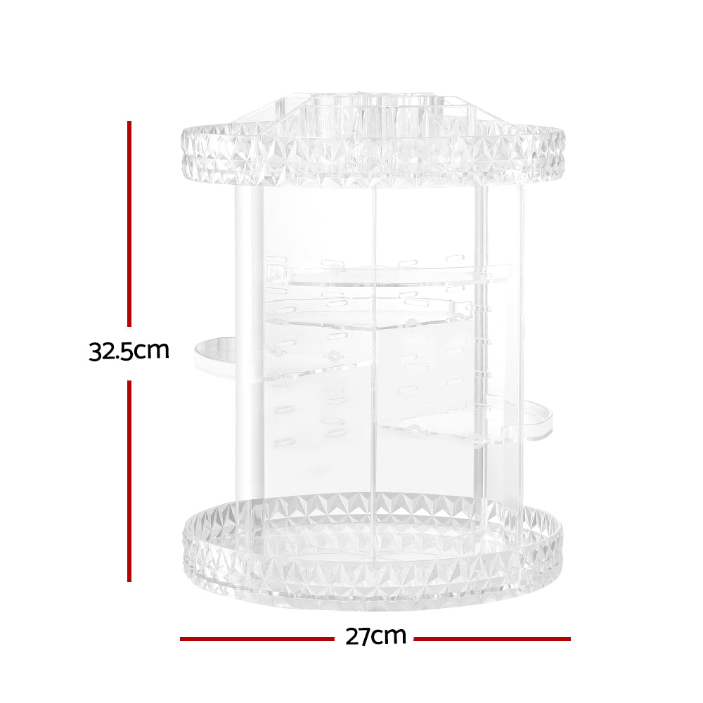 Embellir Makeup Case Acrylic Rotating Cosmetic Organiser Storage Display Holder