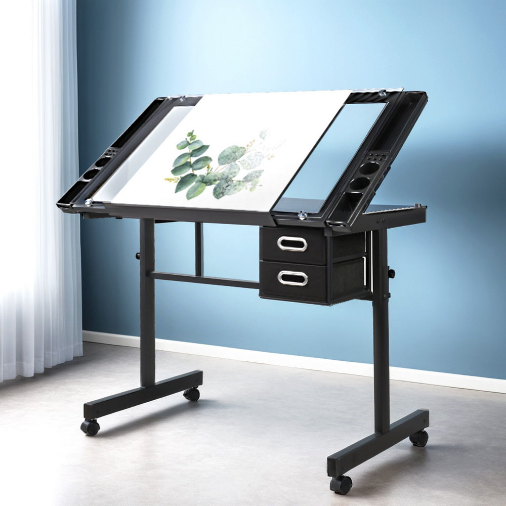 Artiss Drawing Desk Drafting Table Black