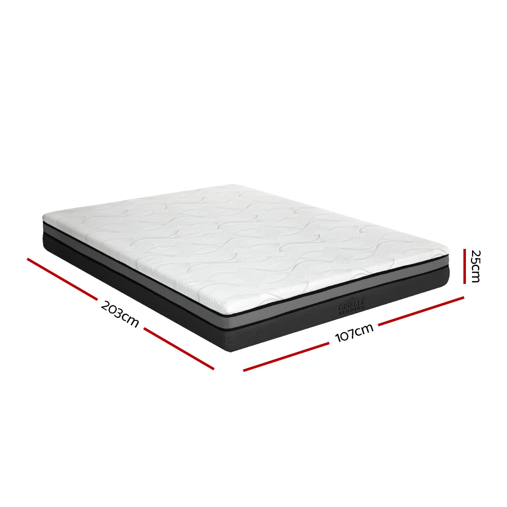 Giselle Bedding Memory Foam Mattress Bed Cool Gel Non Spring 25cm King Single Medium Firm