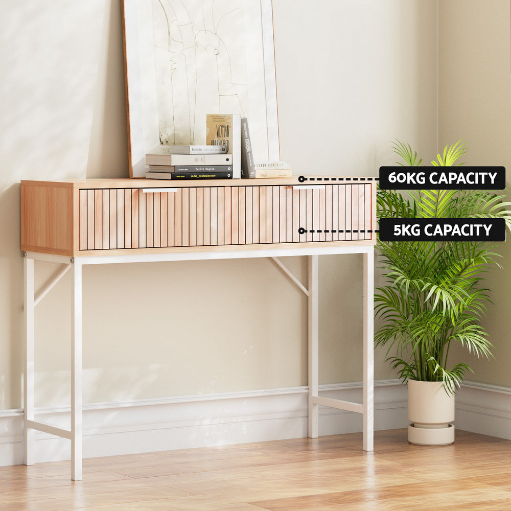 Artiss Console Table 2 Drawers 92CM