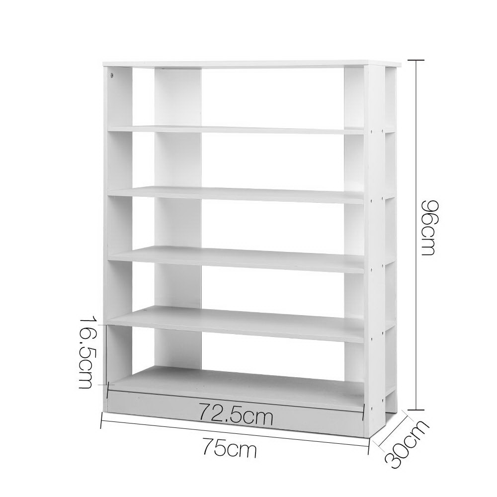 Artiss Shoe Rack 30 Pairs 6-Tier Shelf White