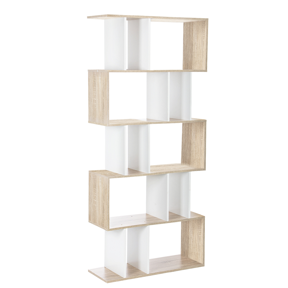 Artiss Bookshelf 5 Tiers - RITA White and Oak