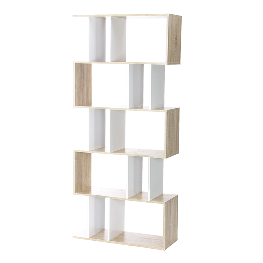 Artiss Bookshelf 5 Tiers - RITA White and Oak