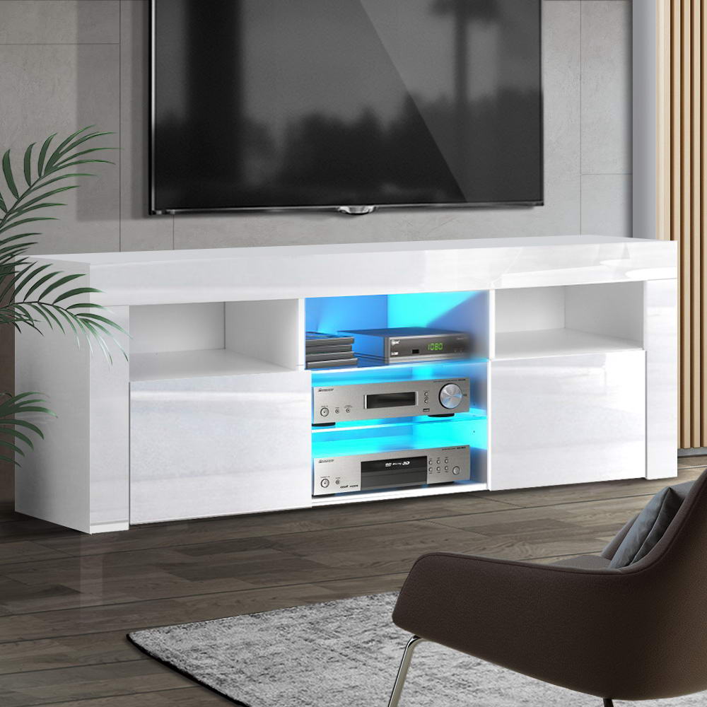 Artiss Entertainment Unit TV Cabinet LED 160cm White Bobi