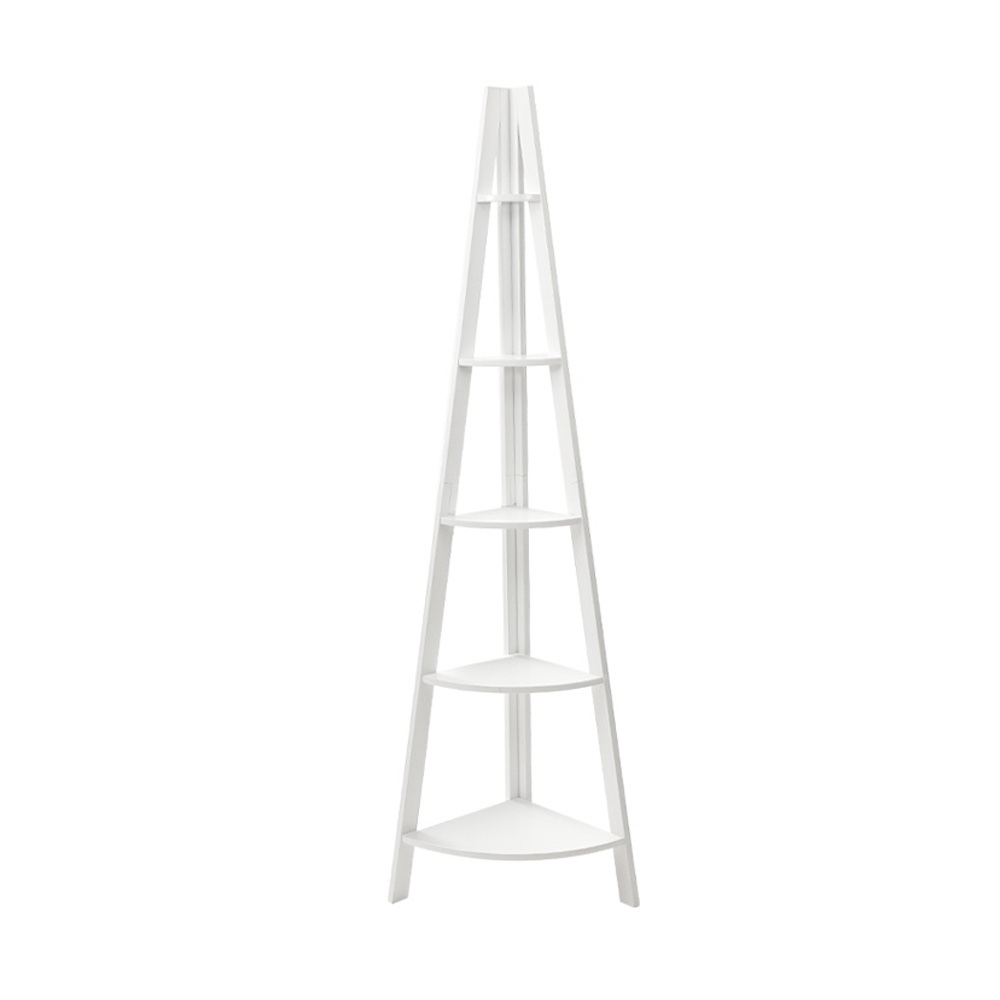 Artiss Bookshelf Corner Shelf 5 Tiers - CANE White