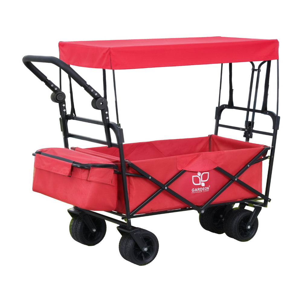 Gardeon Garden Cart with Removable Canopy Red