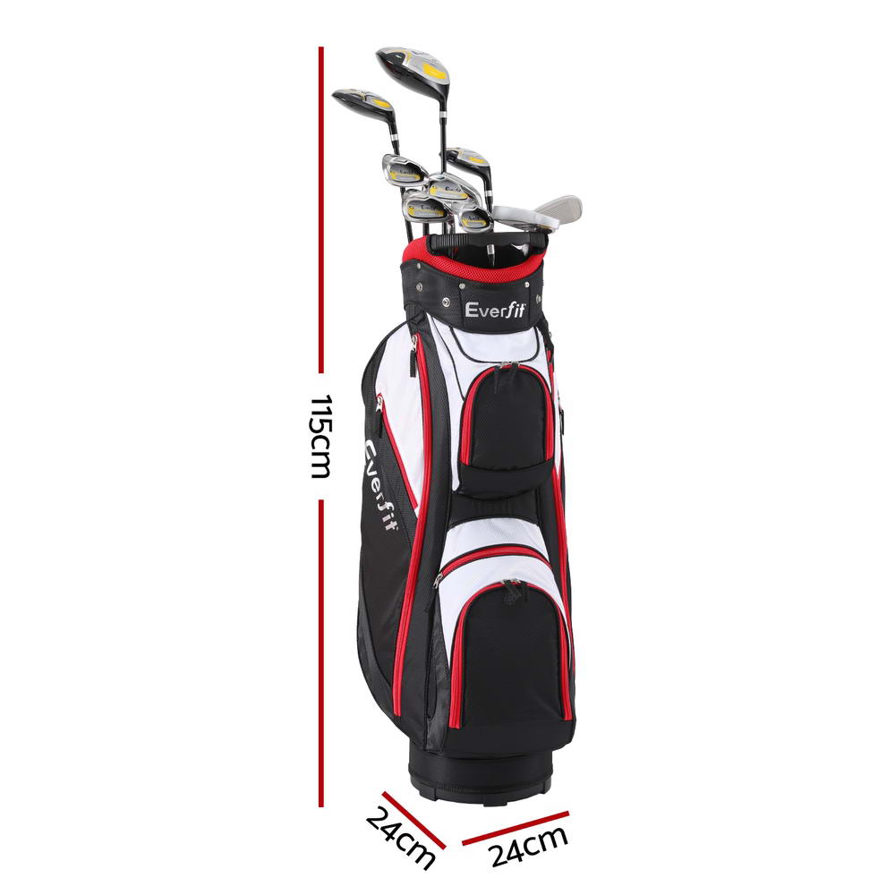 Everfit Golf Clubs Set Men Right Handed Golf Wedges Alloy Driver Golf Stand Bag