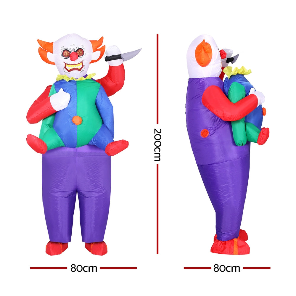 Inflatable Clown Costume Adult Suit Blow Up Party Fancy Dress Halloween Cosplay