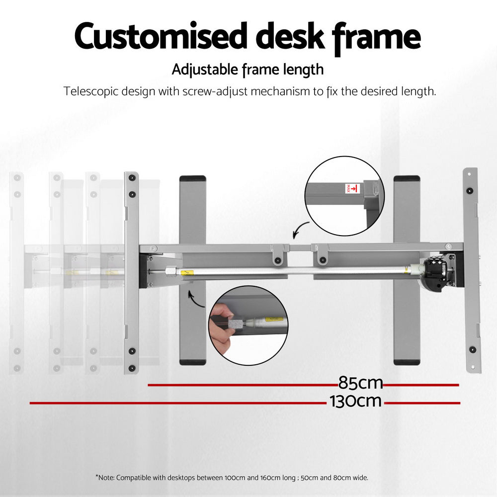 Artiss Standing Desk Frame Only Motorised Grey