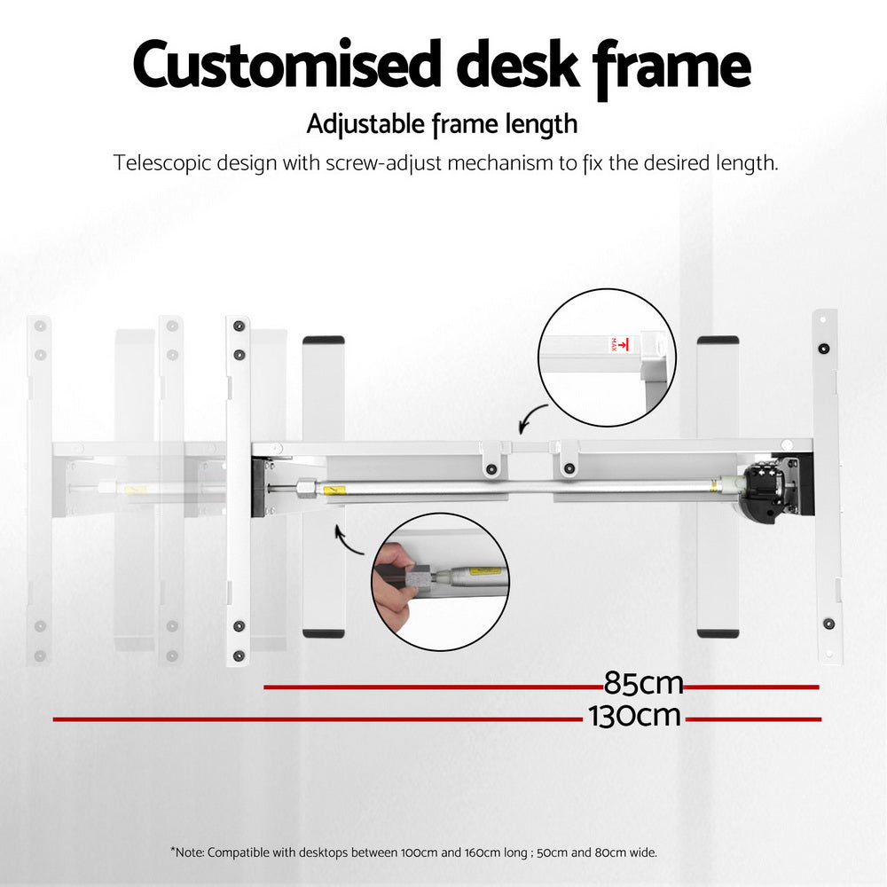 Artiss Standing Desk Frame Only Motorised White