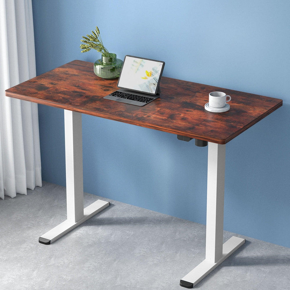 Artiss Standing Desk Motorised Sit Stand Desks Rustic Brown 140CM