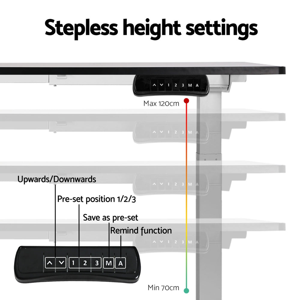 Artiss Standing Desk Frame Only Dual Motor Motorised White