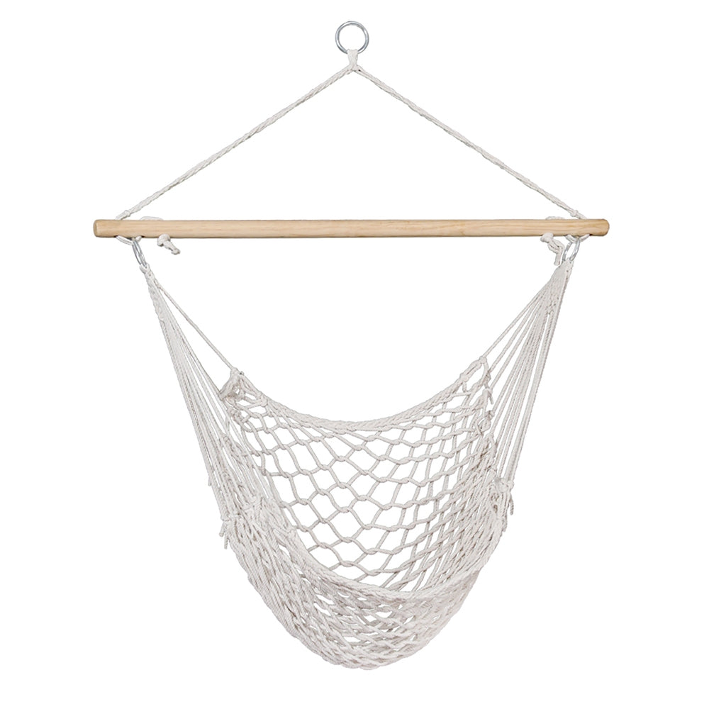 Gardeon Hammock Chair Outdoor Hanging Camping Mesh Indoor Cream