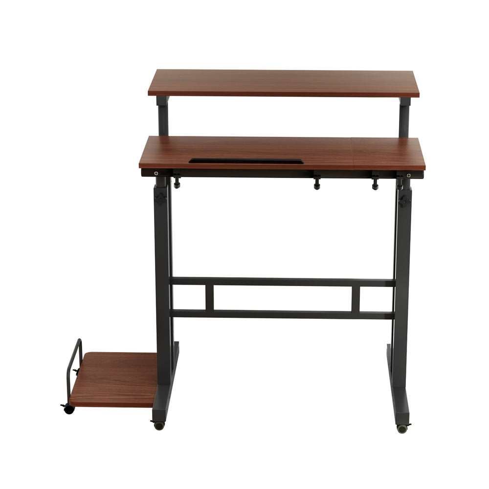 Artiss Laptop Desk Table Adjustable Dark Wood 80CM