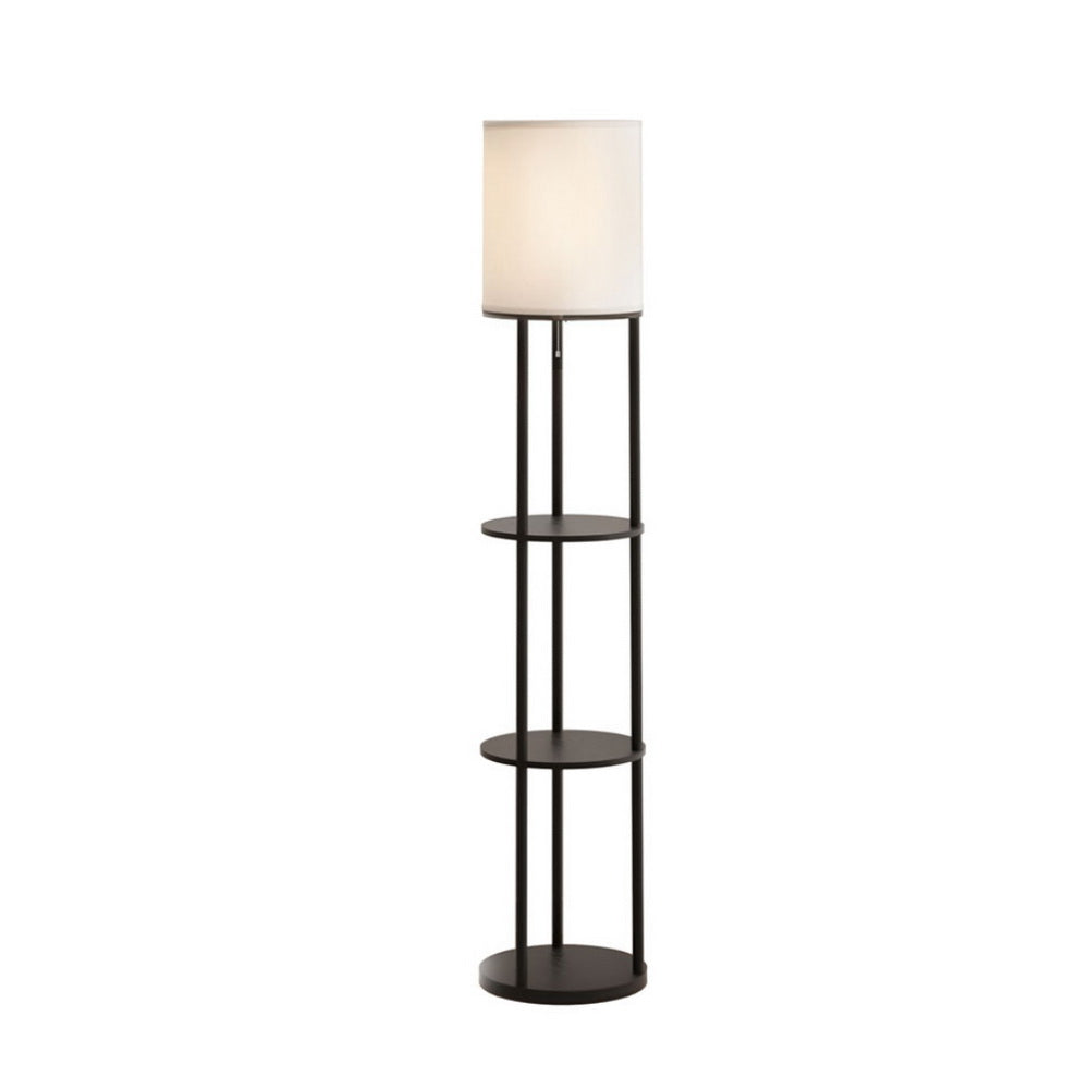 Artiss Floor Lamp 3 Tier Shelf Storage LED Light Stand Vintage Round