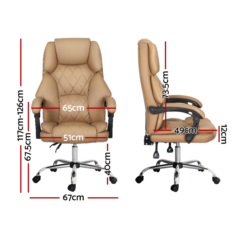 Artiss Executive Office Chair Leather Recliner Espresso