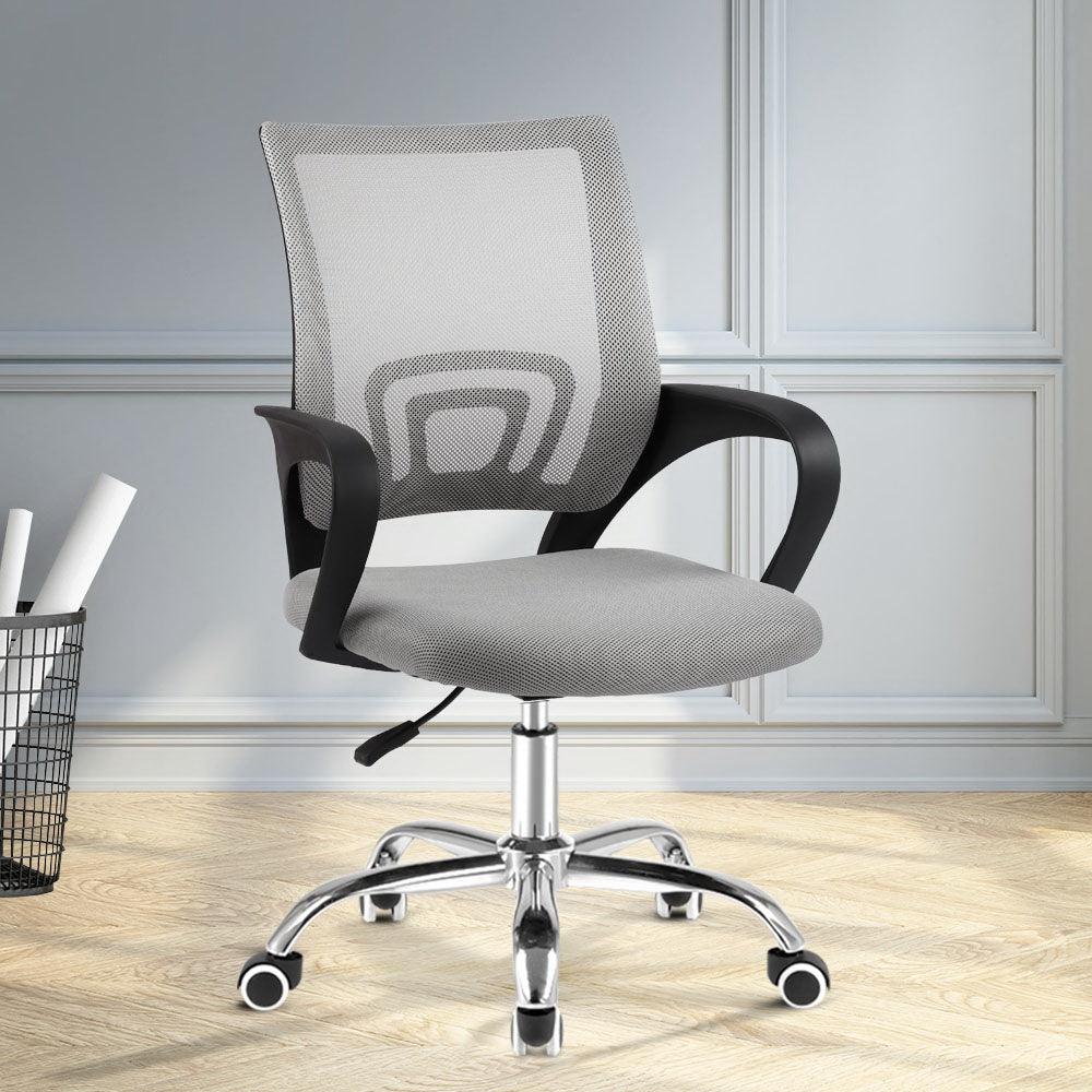 Artiss Mesh Office Chair Mid Back Grey