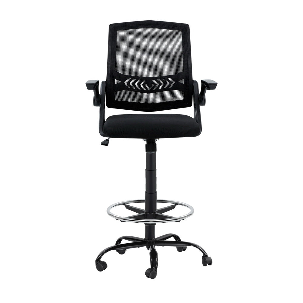 Artiss Office Chair Drafting Stool Mesh Chairs Black