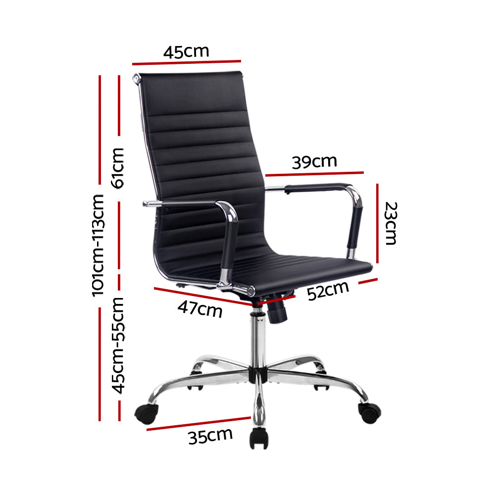 Artiss Office Chair Conference Chairs PU Leather High Back Black