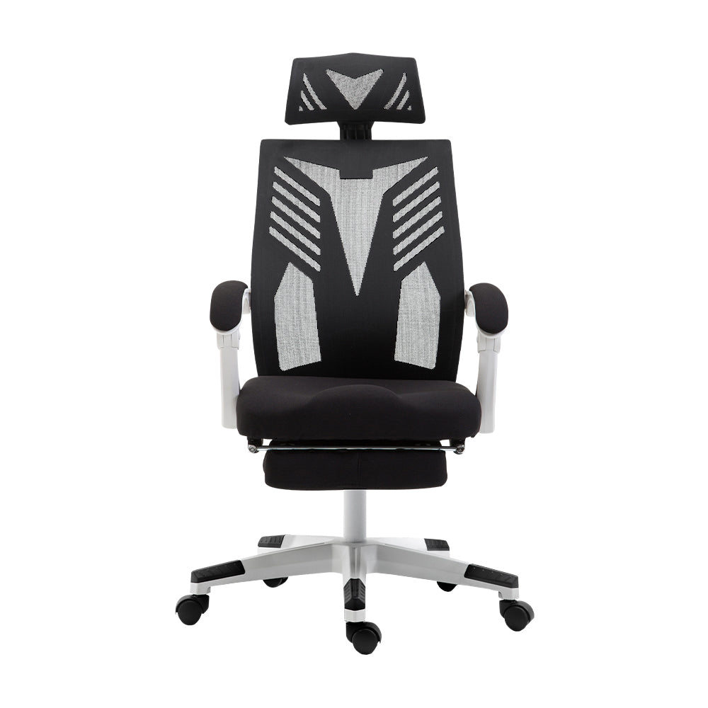 Artiss Mesh Office Chair Recliner Black White