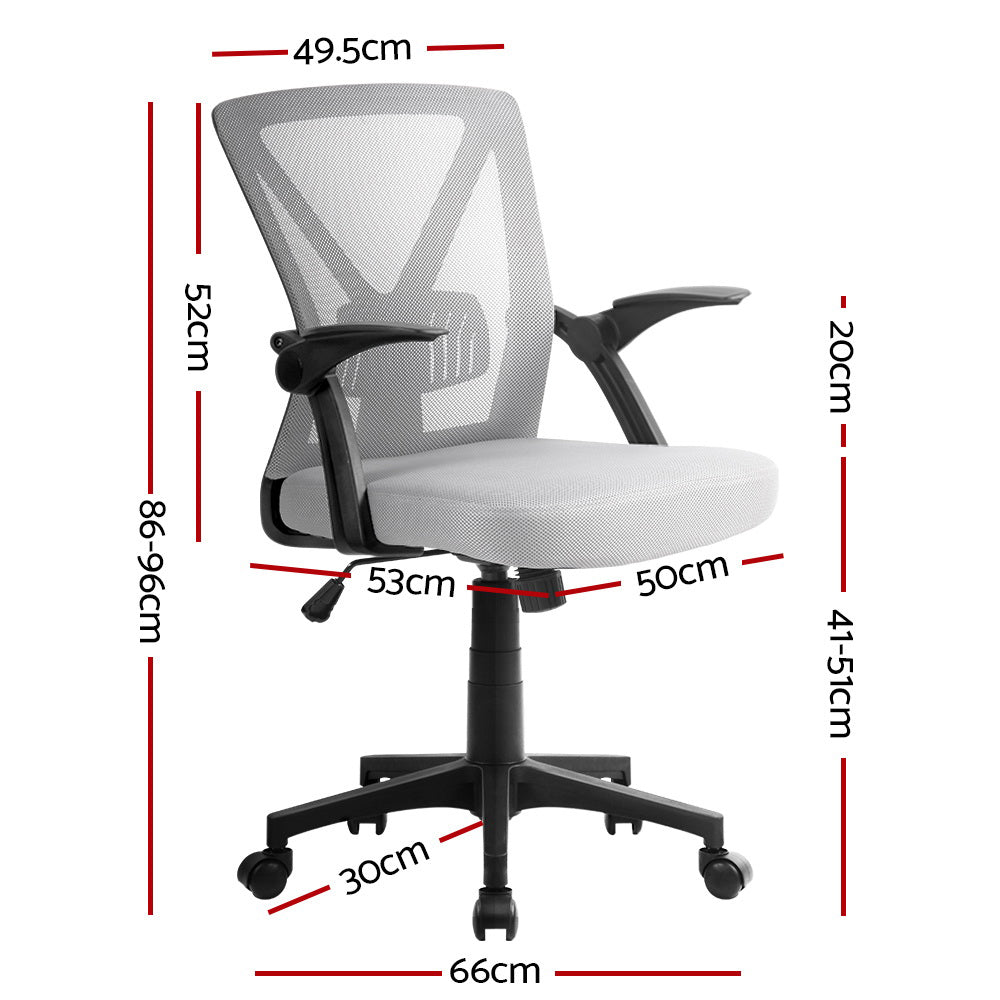 Artiss Mesh Office Chair Mid Back Grey