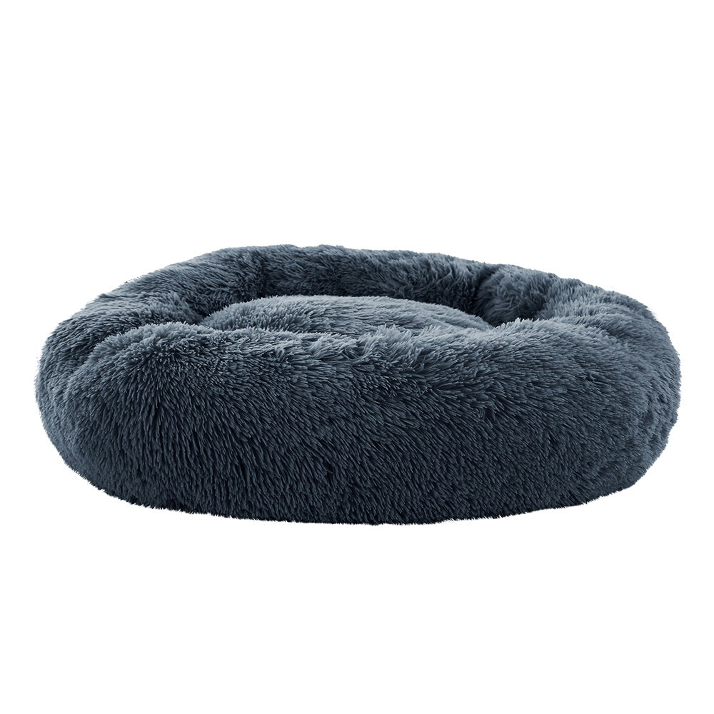 i.Pet Pet Bed Dog Cat 90cm Large Calming Soft Plush Bed Dark Grey