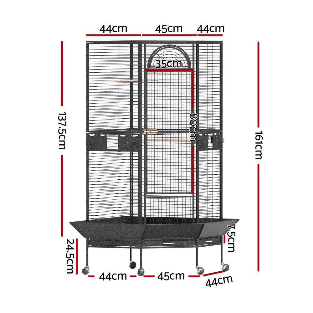 i.Pet Bird Cage Large Jumbo Aviary Budgie Perch Cage Parrot Stand Wheels Corner