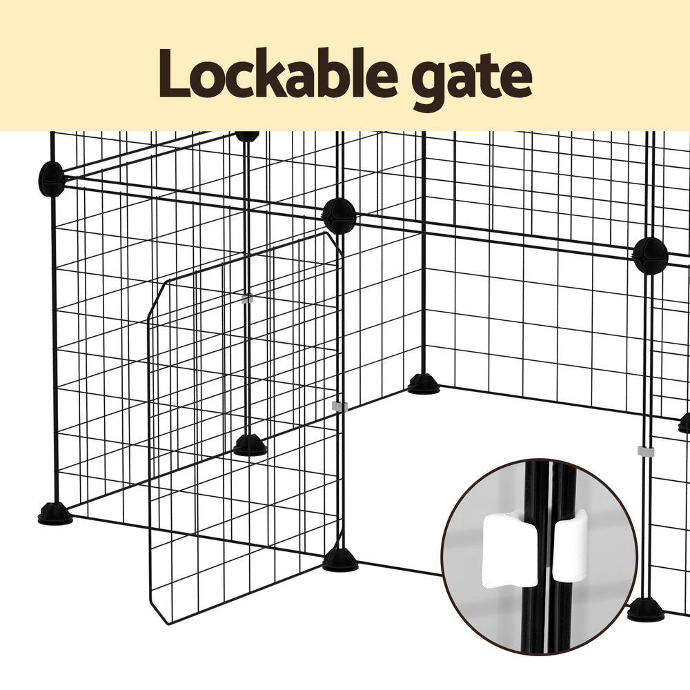 i.Pet Pet Dog Playpen Enclosure Cage 20 Panel Puppy Fence Play Pen Foldable Metal