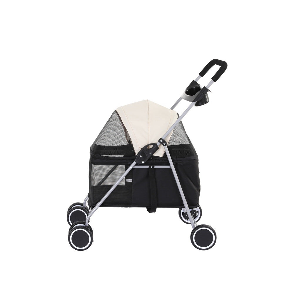 i.Pet Pet Stroller Pram Dog Cat Carrier Cage Large Travel Pushchair Foldable 4 Wheels