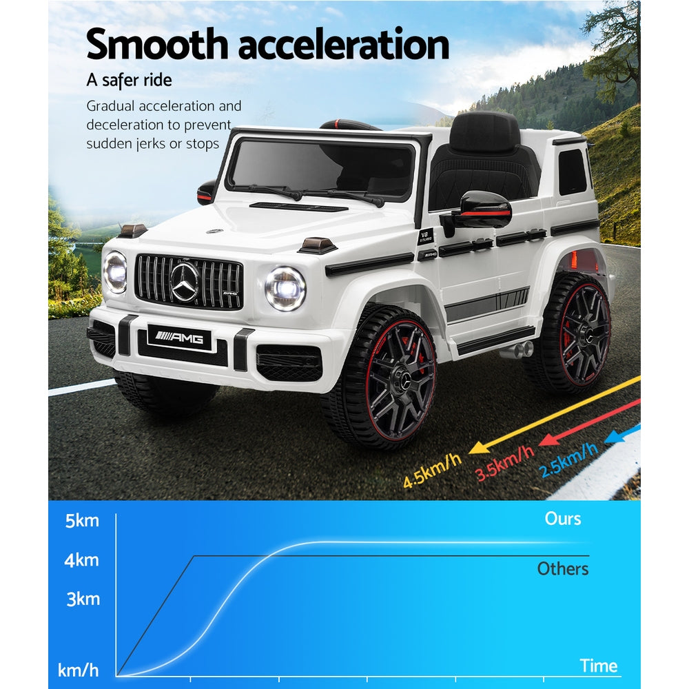 Kids Electric Ride On Car Mercedes-Benz Licensed AMG G63 Toy Cars Remote White