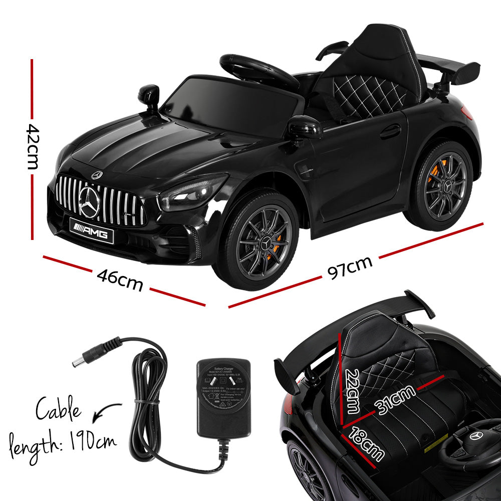 Kids Electric Ride On Car Mercedes-Benz AMG GTR Licensed Toy Cars Remote Black