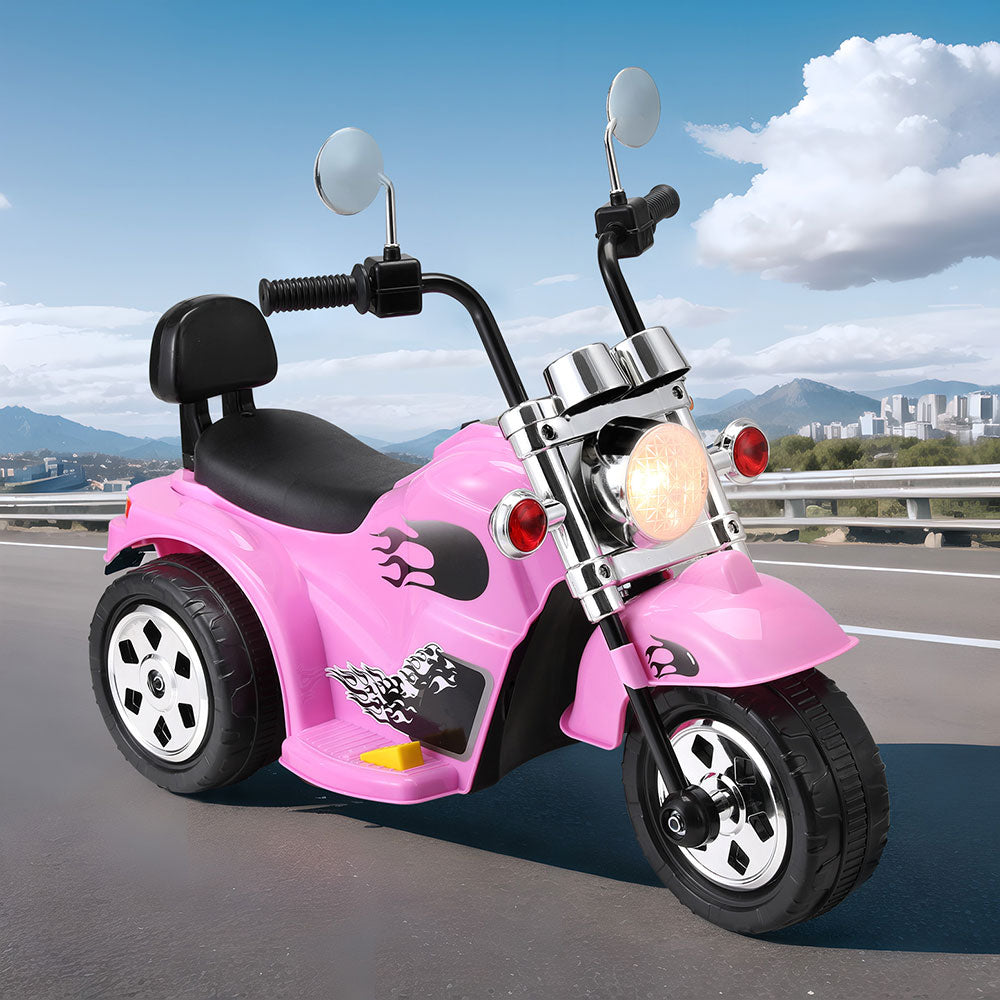 Rigo Kids Ride On Car Motorcycle Motorbike Electric Toys Horn Music 6V Pink