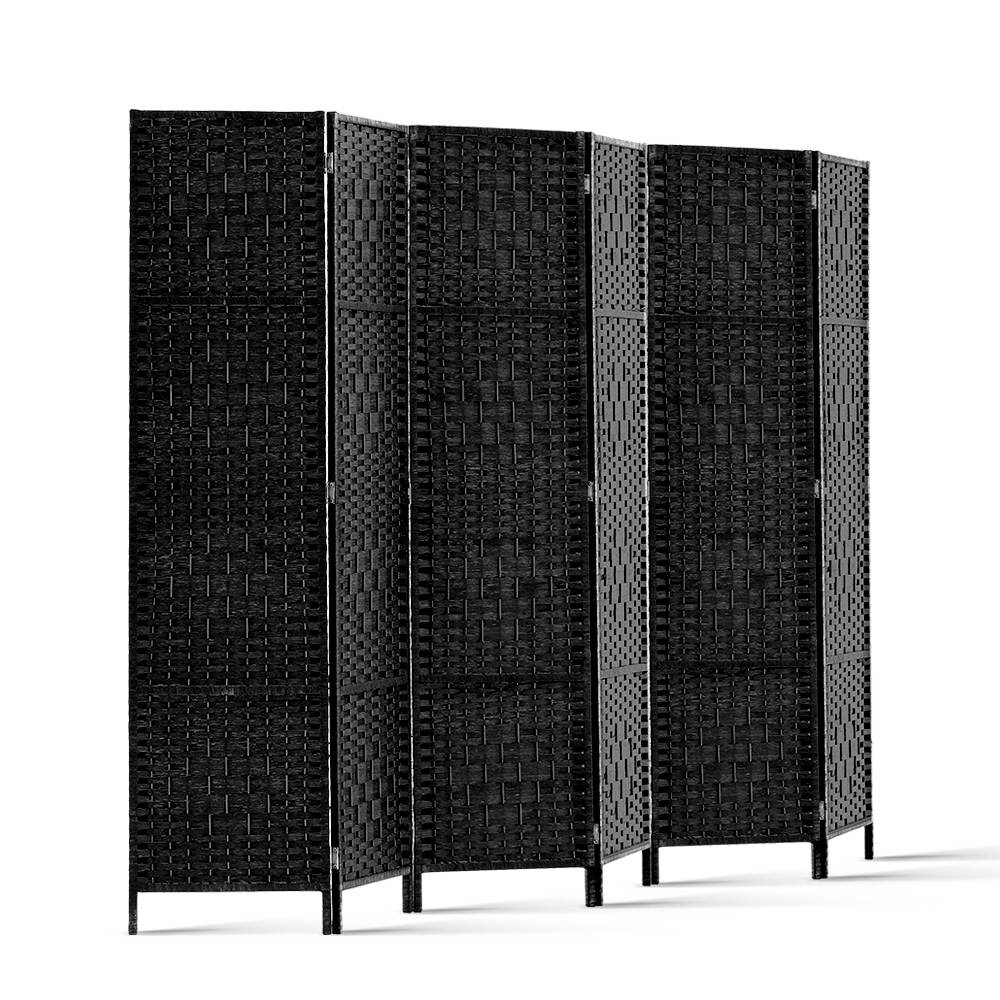 Artiss 6 Panel Room Divider Screen 245x170cm Woven Black