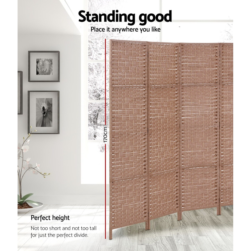 Artiss 6 Panel Room Divider Screen 245x170cm Woven Natural