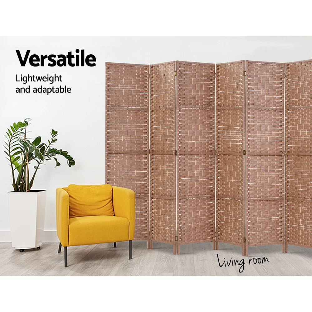 Artiss 8 Panel Room Divider Screen 326x170cm Woven Natural