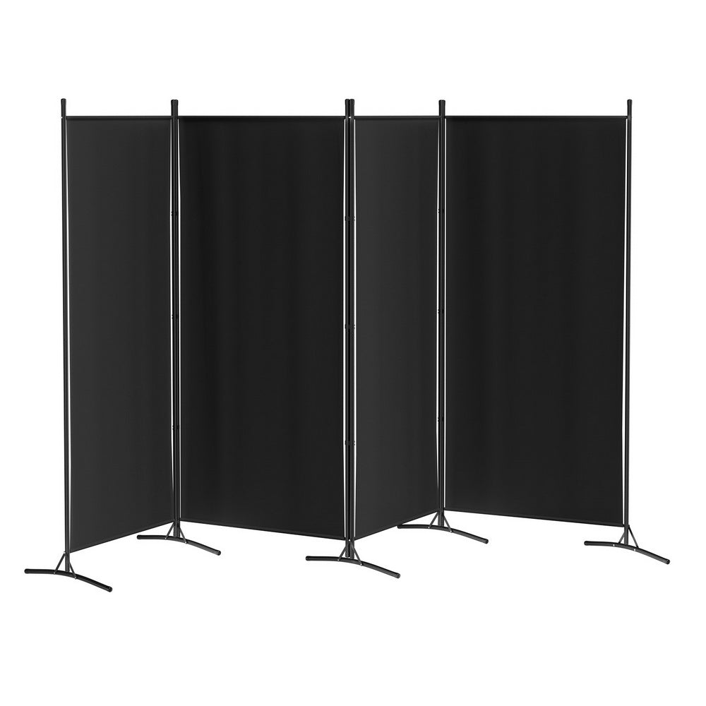 Artiss 4 Panel Room Divider Screen 345x180cm Fabric Black