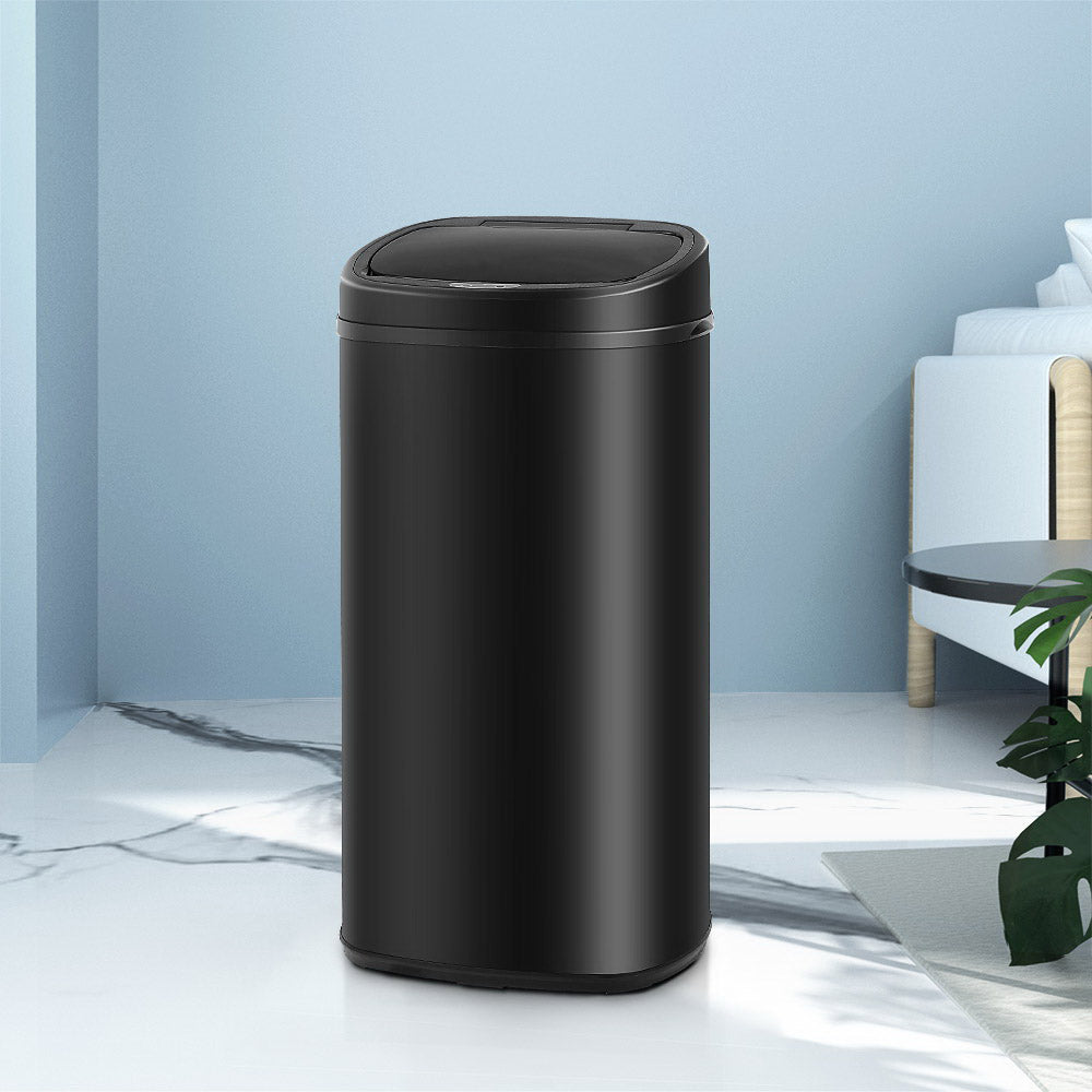 Devanti 68L Motion Sensor Bin Rubbish Automatic Black