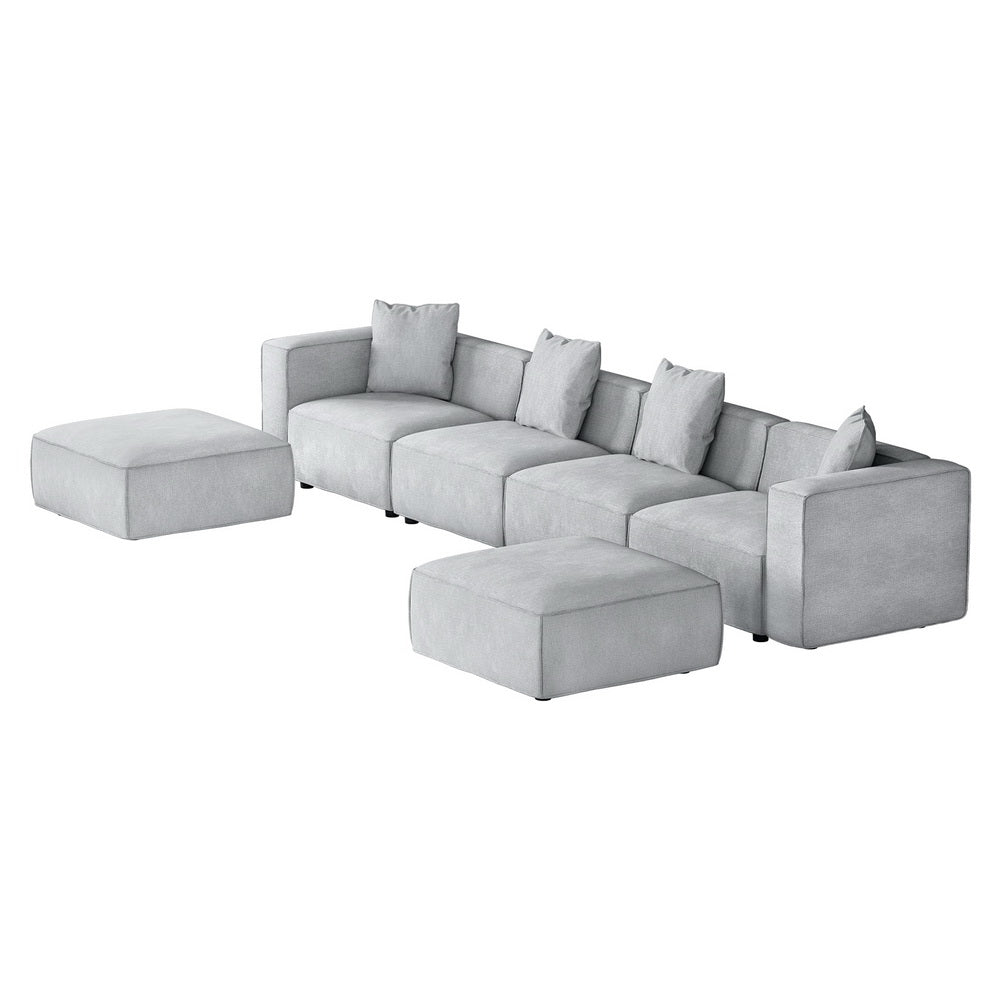 Artiss Modular Sofa Chaise Set 6-Seater Grey