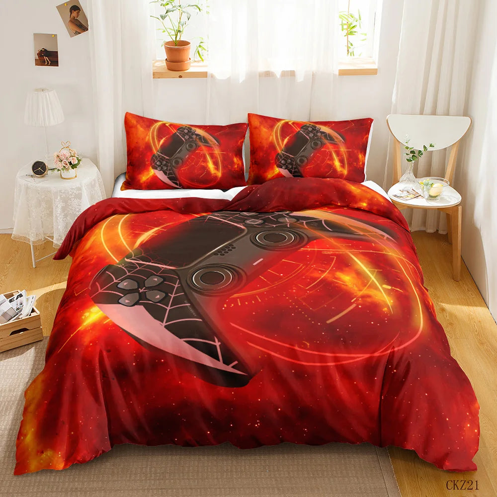 Red & gold quilt cover set