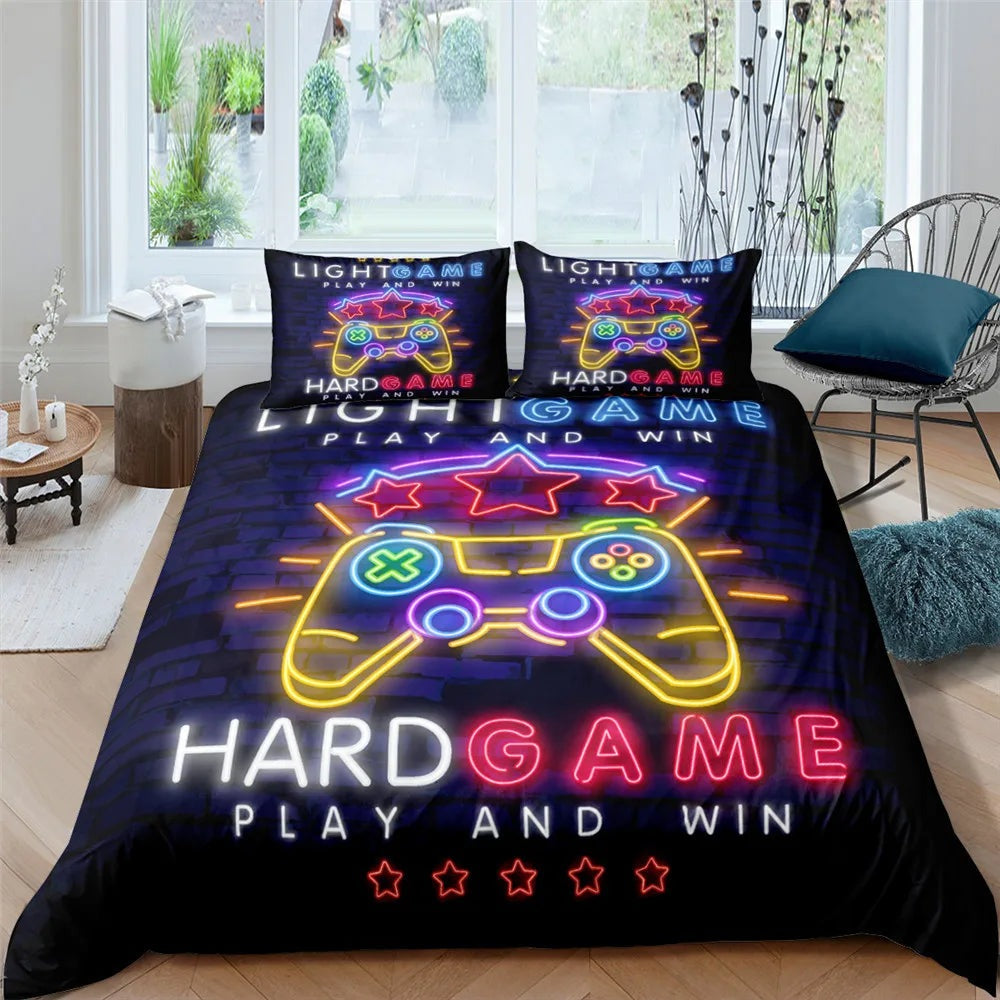 Hard Game Play and Win Quilt Cover set