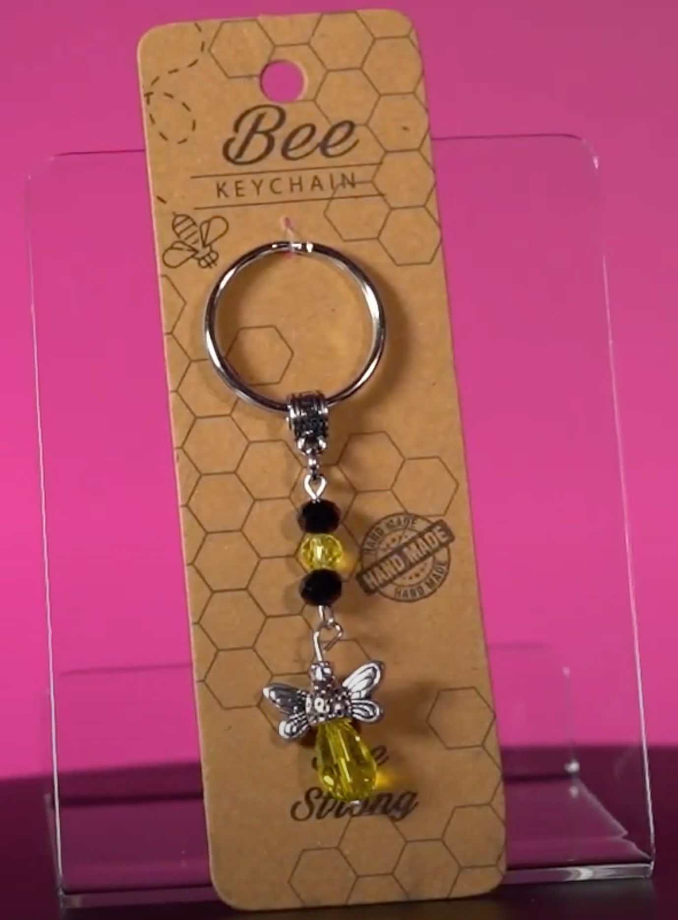 Keychain Crystal Bee (SINGLE ITEM)